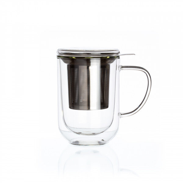 DOWNTOWN, MUG VERRE DOUBLE PAROI AVEC FILTRE INOX - DOWNTOWN