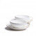 CONCORDE - set of 2 bone china cups & saucers - golden border