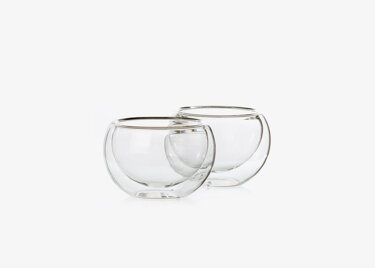Bulles', set of 2 double wall glass tea bowls - 12,5 cl