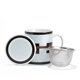 GRAPHIK - Mug en porcelaine gris métallisé avec filtre et couvercle