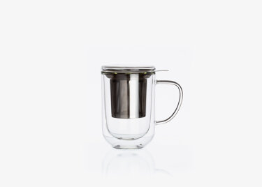 DOWNTOWN, MUG VERRE DOUBLE PAROI AVEC FILTRE INOX - DOWNTOWN