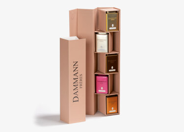 "IRIS" gift set - 3 assorted teas and two infusions in pink gift box