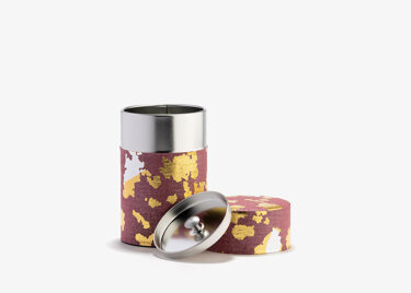 PINKU - boîte à thé papier washi rose et or 100G