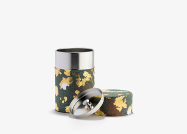 PEPITESU - Boîte à thé Washi vert et or 100g
