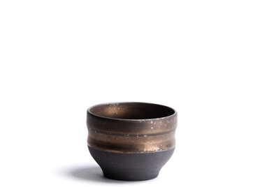 CHIKYU - Bol à thé en grès - patine bronze